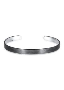 Armreif Kuzzoi "Armband Herren Basic Bangle Matt 925 Silber" Gr. 190, schwarz, Armb&auml;nder, Herren, Silber 925 (Sterlingsilber), Armreif