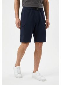 Cargoshorts BOSS Green "Hariq Short Glamp", Herren, Gr. S, N-Gr, blau (dunkelblau402), Web, Obermaterial: 36% Baumwolle, 35% Modal, 23% Polyester, 6% Elasthan, unifarben, relaxed fit, Hosen Cargoshorts