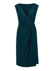 Abendkleid GOLDNER "Kurzgr&ouml;&szlig;e Kleid", Damen, Gr. 21, K-Gr, gr&uuml;n (smaragdgr&uuml;n), Obermaterial: 95% Polyester PES. 5% Elasthan EL., festlich, Ohne Arm, Kleider Abendkleid, Falten