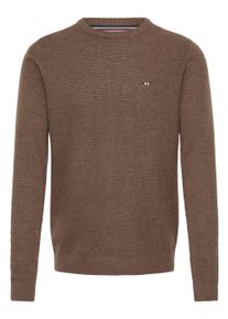 Strickfleece-Pullover FQ1924 "Strickpullover FQGRANBY", Herren, Gr. XL, braun (coffee lique&uacute;r melange), Obermaterial: 100% Baumwolle CO., Pullover Strickfleece-Pullover