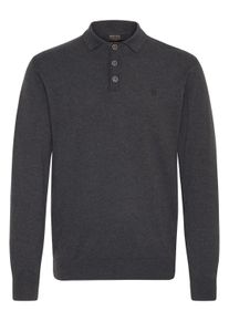 Longsleeve INDICODE "Strickpullover IDBellox", Herren, Gr. S, grau (charcoal mix), Obermaterial: 80% Baumwolle CO. 20% Polyamid PA., Pullover Longsleeve