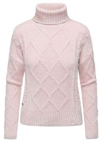 Strickpullover Ragwear "Strickpullover Janna Short", Damen, Gr. S, rosa (marshmallow), Obermaterial: 100% Polyester PES. Futter: 100% Polyester PES., Rundhals, &Auml;rmel ohne &Auml;rmelschlitz Rippb&uuml;ndchen, Pullover Strickpullover