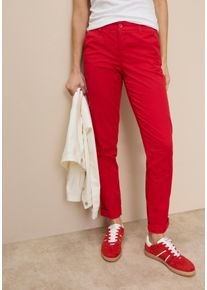 Chinohose AJC, Damen, Gr. 36, N-Gr, rot, Web, Obermaterial: 97% Baumwolle, 3% Elasthan, bequem lang, Hosen Chinohose, in l&auml;ssiger Form mit Pattentaschen