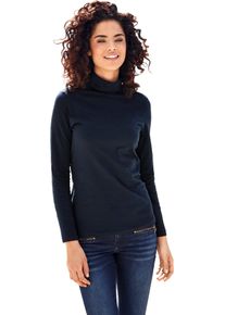 Rollkragenshirt Heine "Rollkragen-Shirt", Damen, Gr. 46, blau (marine), 95% Baumwolle, 5% Elasthan, unifarben, Shirts Rollkragenshirt