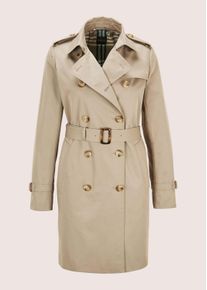 Madeleine Mode Trenchcoat MADELEINE "Kurzmantel Langarm Trenchcoat mit Bindeg&uuml;rtel", Damen, Gr. 48, beige (berber), Obermaterial: 60% Baumwolle CO. 40% Polyester PES., Modern, M&auml;ntel Trenchcoat