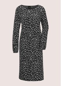 Madeleine Mode Sommerkleid MADELEINE "Kleid Modernes Jersey-Kleid mit Leo-Print", Damen, Gr. 44, N-Gr, schwarz (schwarz, wollwei&szlig;), Obermaterial: 64% Polyester PES. 33% Viskose CV. 3% Elasthan EL., Modern, Kleider Sommerkleid, Softe Jerseyqualit&auml;t