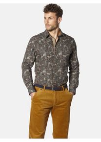 Langarmhemd Babista "Hemd SALVATOLLI", Damen, Gr. L, weit, braun (braun gemustert), Obermaterial: 100% Baumwolle CO., Hemden Langarmhemd