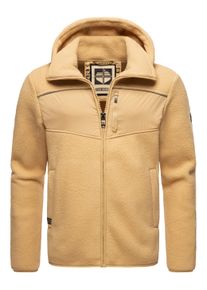 Kapuzensweatjacke STONE HARBOUR "Fleecejacke Illian", Herren, Gr. L, beige (sand), Obermaterial: 100% Polyester PES., Sweatjacken Kapuzensweatjacke