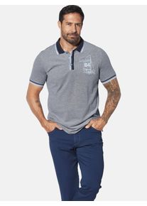 Poloshirt Jan Vanderstorm "Poloshirt HERFINN", Herren, Gr. L, blau (blau melange), Obermaterial: 100% Baumwolle CO., Shirts Poloshirt
