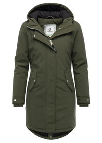 Regenmantel Ragwear "Softshellmantel Itiga", Damen, Gr. XL, gr&uuml;n (schwarz olive), Obermaterial: 96% Polyester PES. 4% Elasthan EL. Obermaterial: Futter: 100% Polyester PES. 100% Polyester PES., M&auml;ntel Regenmantel