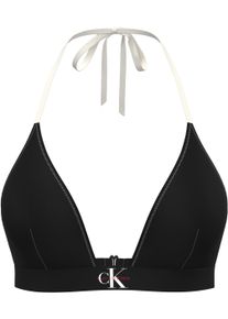 Triangel-Bikini-Top, Damen, Gr. S (36), N-Gr, schwarz, Jersey, Elasthan, Calvin Klein Swimwear, unifarben, Bikini-Oberteile Triangel-Bikini-Top, K&ouml;rpernahe Passform mit Band zum Binden