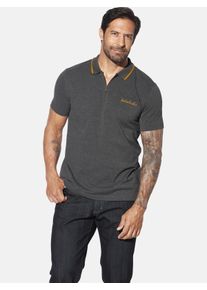 Poloshirt Jan Vanderstorm "Poloshirt JOHAR", Herren, Gr. L, grau (dunkelgrau), Obermaterial: 60% Baumwolle CO. 40% Polyester COOLMAX PES(Coolmax)., Shirts Poloshirt