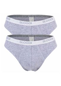 Slip Sloggi "Slip Basic Mini 2er Pack", Herren, Gr. XL, grau, Obermaterial: 94% Baumwolle CO. 6% Elasthan EL., Unterhosen Slip