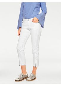 3/4-Hose Heine, Damen, Gr. 46, Normalgr&ouml;&szlig;en, wei&szlig; (sanftes wei&szlig;), 98% Baumwolle, 2% Elasthan, Miedereinsatz:15% Elasthan, 85% Polyamid, unifarben, 7/8-L&auml;nge, Hosen 3/4-Hose