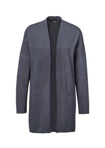 Strickjacke GOLDNER "Kurzgr&ouml;&szlig;e Longstrickjacke mit Taschen", Damen, Gr. 21, blau (marine), Obermaterial: 60% Viskose CV. 40% Baumwolle CO., figurumspielend, Rippb&uuml;ndchen, Strickjacken Strickjacke, keine/nicht relevant