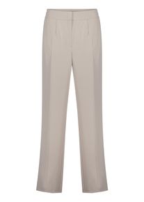 Stoffhose Betty Barclay "Stoffhose unifarben", Damen, Gr. 46, EURO, grau (grau beige), Obermaterial: 96% Polyester PES. 4% Elasthan EL., Hosen Stoffhose