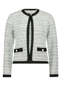BETTY & CO Cardigan BETTY & CO "Strick-Cardigan mit Fransen", Damen, Gr. 38, wei&szlig; (wei&szlig;, schwarz), Obermaterial: 72% Polyacryl PAN. 28% Polyamid PA., Strickjacken Cardigan