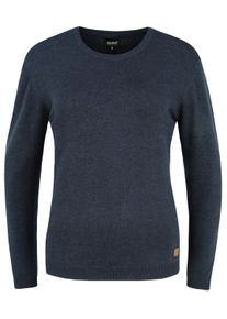 Strickfleece-Pullover oxmo "Strickpullover OXEdda", Damen, Gr. S, blau (ins bl mel), Obermaterial: 70% Viskose CV. 30% Nylon NY., Pullover Strickfleece-Pullover