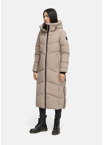 Winterjacke Marikoo "Marikoo Firella Damen Winter Steppmantel Winterjacke Parka N065", Damen, Gr. S, grau (taupegrau), Obermaterial: 100% Polyester PES., Jacken Winterjacke