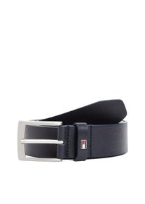 Lederg&uuml;rtel Tommy Hilfiger "ADAN 3.5 cm breit EXT", Herren, Gr. 11,5, blau (space blau), Rindsleder, unifarben, G&uuml;rtel Lederg&uuml;rtel, Metalllogopatch, Einfachdornschnalle