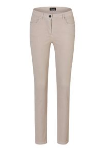 Regular-fit-Jeans GOLDNER "Lange Freizeithose BELLA mit Formbund", Damen, Gr. 46, N-Gr, beige (kitt), Obermaterial: 65% Baumwolle CO. 31% Polyester PES. 4% Elasthan EL., Jeans Regular-fit-Jeans