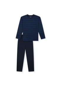 Schlafanzug Schiesser "Pyjama Teens Nightwear", Jungen, Gr. 140, blau (dunkelblau), Obermaterial: 100% Baumwolle CO., Homewear-Sets Schlafanzug