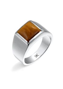 Siegelring Kuzzoi "Ring Siegelring Tigerauge Braun 925 Sterling Silber" Gr. 62, silber, Fingerringe, Herren, 62, Silber 925 (Sterlingsilber), Siegelring