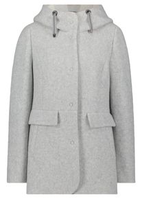 AMBER & JUNE Winterjacke AMBER & JUNE "Winterjacke mit Kapuze", Damen, Gr. 42, grau (hellgrau), Obermaterial: 73% Polyester PES. 27% Wolle mw., Jacken Winterjacke