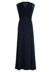 Abendkleid Vera Mont "Abendkleid mit Raffung", Damen, Gr. 38, EURO, blau (night sky), 95% Polyester PES. 5% Elasthan EL., Kleider Abendkleid