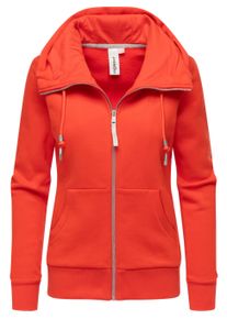 Kapuzensweatjacke Ragwear "Kapuzensweatjacke Neskia Zip", Damen, Gr. XS, rot, Obermaterial: 70% Baumwolle CO. 30% Polyester PES., Sweatjacken Kapuzensweatjacke