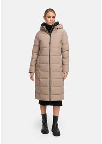 Winterjacke Marikoo "Marikoo Lanitaa Damen Winter Steppmantel Parka N079", Damen, Gr. 5XL, grau (taupegrau), Obermaterial: 100% Polyester PES., Jacken Winterjacke