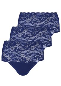 Taillenslip Nina von C. "3er Pack Damen Taillenslip Fine Cotton", Damen, Gr. 42, blau (nachtblau), Obermaterial: 100% Baumwolle CO., Unterhosen Taillenslip