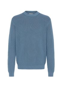 Strickfleece-Pullover Casual Friday "Strickpullover CFIsaksson", Herren, Gr. S, blau (bering sea), Obermaterial: 100% Baumwolle CO., Pullover Strickfleece-Pullover