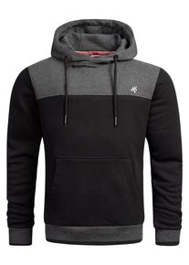 Kapuzenpullover Alessandro Salvarini "Alessandro Salvarini Herren Hoodie AS315", Herren, Gr. S, grau (dunkelgrau, schwarz), Obermaterial: 65% Baumwolle CO. 35% Polyester PES., Sweatshirts Kapuzenpullover