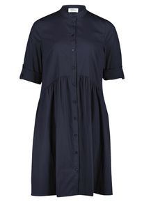 Hemdblusenkleid Vera Mont "Hemdblusenkleid mit Knopfleiste", Damen, Gr. 40, EURO, blau (night sky), 75% Baumwolle CO. 22% Polyamid PA. 3% Elasthan EL., Kleider Hemdblusenkleid