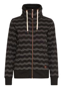 Funktions-Kapuzensweatjacke oxmo "Strickjacke OXVANTA", Damen, Gr. XS, schwarz (true schwarz), Obermaterial: 60% Baumwolle CO. 40% Polyester PES., Sweatjacken Funktions-Kapuzensweatjacke