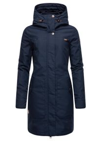 Wintermantel Ragwear "Wintermantel Jannisa", Damen, Gr. 6XL, blau (navy), Obermaterial: 65% Polyester PES. 35% Baumwolle CO. Obermaterial: Futter: 100% Polyester PES. 100% Polyester PES., M&auml;ntel Wintermantel