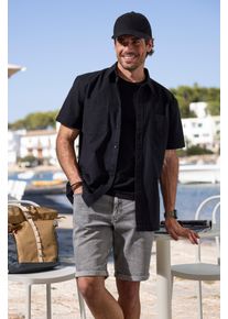 Jeansshorts John Devin "5-Pocket Shorts", Herren, Gr. 34, N-Gr, grau (grau, denim), Denim/Jeans, Obermaterial: 98% Baumwolle, 2% Elasthan, unifarben, normal kurz, Jeans Jeansshorts, aus elastischer Denim-Qualit&auml;t