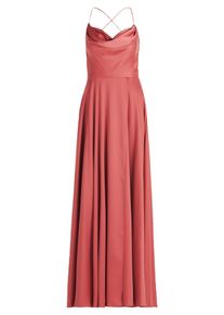 Abendkleid Vera Mont "Abendkleid mit Wasserfallausschnitt", Damen, Gr. 34, EURO, rot (bright rust), 97% Polyester PES. 3% Elasthan EL., Kleider Abendkleid