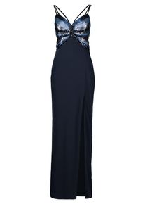 Abendkleid Vera Mont "Abendkleid mit Placement", Damen, Gr. 40, EURO, blau (night sky), 100% Polyester PES., Kleider Abendkleid