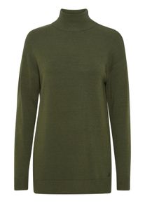 Strickfleece-Pullover oxmo "Strickpullover OXRatina", Damen, Gr. S, bunt (rifle gr&uuml;n melange), Obermaterial: 50% Viskose CV. 27% Nylon NY. 23% Polyester PES., Pullover Strickfleece-Pullover