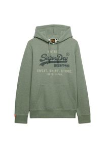 Sweatshirt Superdry "Sweatshirt Vl Heritage Relaxed Hood", Herren, Gr. XL, gr&uuml;n, Obermaterial: 56% Baumwolle CO. 44% Polyester PES., Sweatshirts Sweatshirt