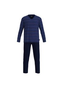 G&ouml;tzburg Schlafanzug G&Ouml;TZBURG "Pyjama Schlafanzug lang", Herren, Gr. XXL, blau, Obermaterial: 60% Baumwolle CO. 40% Polyester PES., Homewear-Sets Schlafanzug