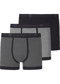 Retro Pants Jan Vanderstorm "3er Pack Retropant JASIEL", Herren, Gr. 5XL, grau (grau schwarz), Obermaterial: 100% Baumwolle CO., Unterhosen Retro Pants