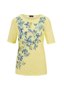 Kurzarmshirt GOLDNER "Shirt mit U-Boot-Ausschnitt", Damen, Gr. 44, gr&uuml;n (hellgr&uuml;n, gemustert), Obermaterial: 50% Polyester PES. 50% Viskose CV., U-Boot-Ausschnitt, Sonstiges, Shirts Kurzarmshirt, keine/nicht relevant