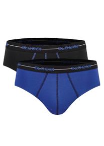 Slip Sloggi "Slip Start midi C2P box 2er Pack", Herren, Gr. XXL, schwarz (schwarz, blau), Obermaterial: 96% Baumwolle CO. 4% Elasthan EL., Unterhosen Slip