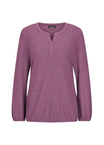 Langarmshirt GOLDNER "Kurzgr&ouml;&szlig;e Elegante Rundhals-Bluse mit Zierblende", Damen, Gr. 22, pink (beere), Obermaterial: 80% Polyester PES. 15% Viskose CV. 5% Elasthan EL., Modisch, Shirts Langarmshirt, Gummib&uuml;ndchen