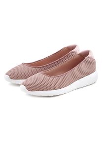 Ballerina Lascana "Freizeitschuh, Slipper, Halbschuh, Slip-On-Sneaker", M&auml;dchen, Gr. 42, rosa, Obermaterial: 100% Textilmaterial. Decksohle: 100% Textilmaterial. Futter: 100% Textilmaterial. Laufsohle: 100% Synthetik, unifarben, Schuhe Ballerina, zum Reinschl&uuml;pfen, leichte Mesh-Optik VEGAN, Topseller