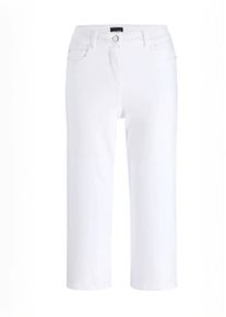 2-in-1-Hose GOLDNER "Bequeme Culotte in verk&uuml;rzter L&auml;nge", Damen, Gr. 46, N-Gr, wei&szlig;, Obermaterial: 97% Baumwolle CO. 3% Elasthan EL., Hosen 2-in-1-Hose