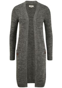 Strickjacke oxmo "Strickjacke OXPhiletta", Damen, Gr. XS, grau (dunkelgrau), Obermaterial: 100% Baumwolle CO., Strickjacken Strickjacke